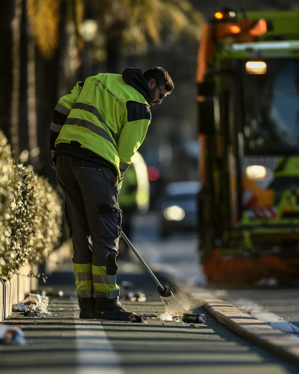 Piste cyclable séparée de la chaussée par une haie végétalisée en ville